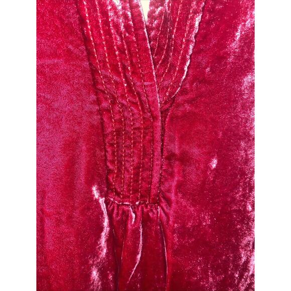 Anthropologie Velvet Midi Dress in Rich Burgundy - Picture 4 of 13